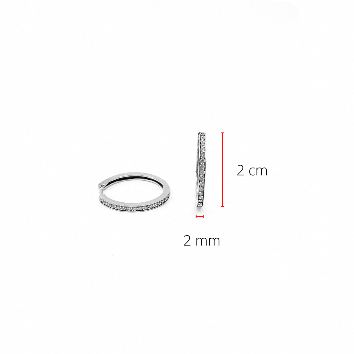 10K White Gold 0.33cttw Diamond Hoop Huggie Hinged Earrings