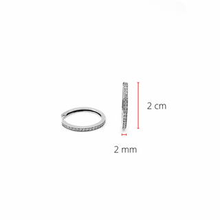 Pendientes tipo argolla con bisagras Huggie de oro blanco de 10 quilates con diamantes de 0,50 quilates