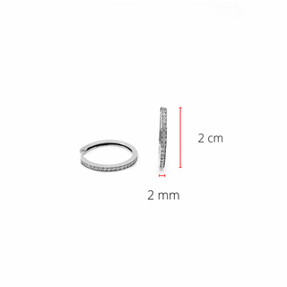 Pendientes tipo argolla con bisagras Huggie de oro blanco de 10 quilates con diamantes de 0,25 quilates