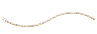 Brazalete de tenis con diamantes de 1,50 quilates en oro amarillo de 10 quilates, 7"