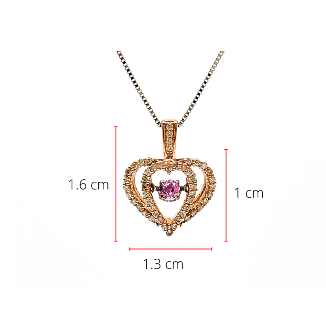 Tracking - 10K Rose &amp; White Gold Pink Sapphire and Diamond 0.17cttw Necklace,18&quot;