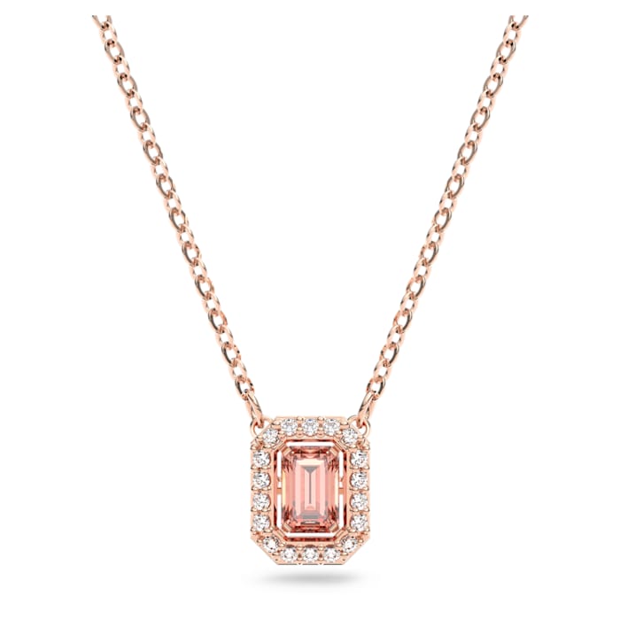 Collar Millenia con circonitas Swarovski de talla octogonal, rosa, baño en tono oro rosa - 5614933 