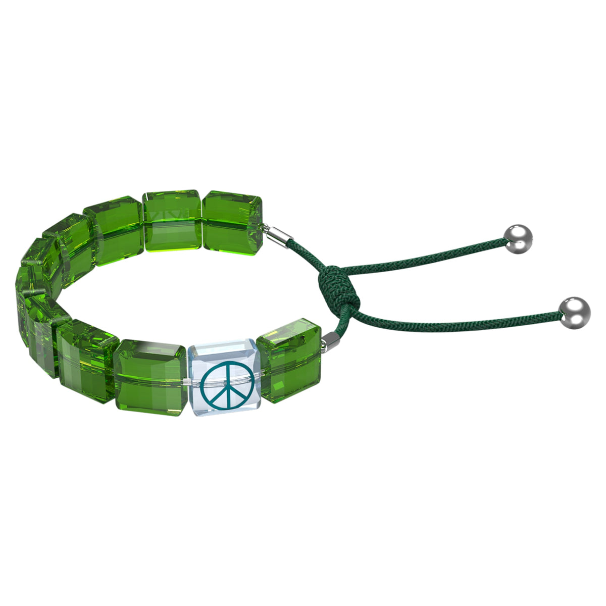 Swarovski Letra bracelet Peace, Green, Rhodium plated 5615003 - Limited Edition