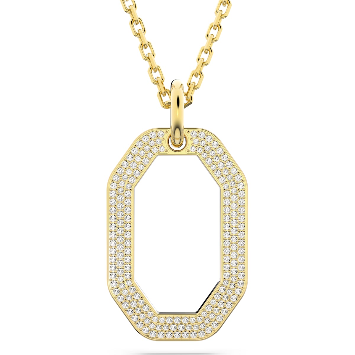Swarovski Dextera pendant, Octagon shape, White, Gold-tone plated 5642387- Discontinued