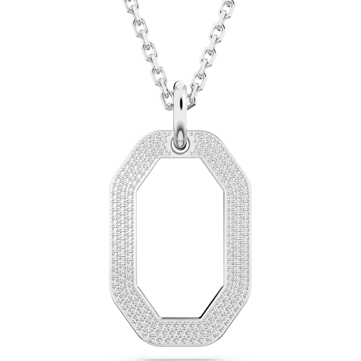 Swarovski Dextera pendant, Octagon shape, White, Rhodium plated 5642388- Discontinued