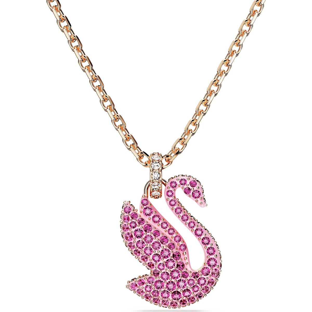 Swarovski Iconic Swan pendant, Swan, Medium, Pink, Rose gold-tone plated 5647552