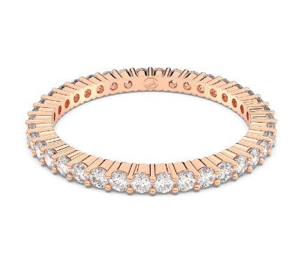 Swarovski Vittore ring, Round cut, White, Rose gold-tone plated - 5655706