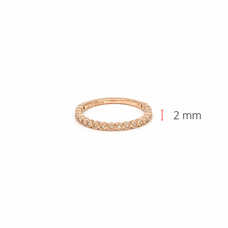 Anillo de diamantes de 0,10 quilates en oro rosa de 10 quilates, talla 6,5