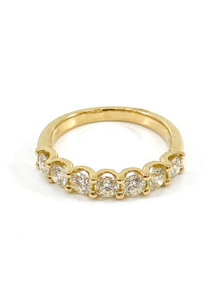 Anillo/banda de aniversario de diamantes de 1,00 quilates de oro amarillo de 14 quilates - Tamaño 6,5