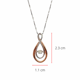 Colgante infinito con diamantes de 0,10 quilates en oro blanco y rosa de 10 quilates, 18"