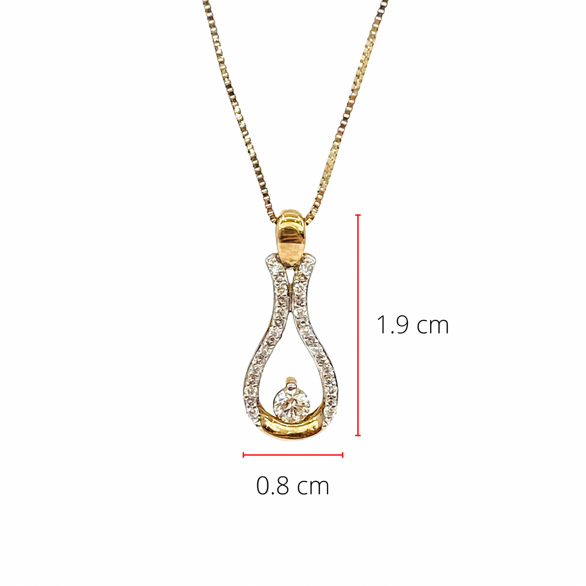 10K Yellow Gold 0.20cttw Canadian Diamond Pendant, 18&quot;