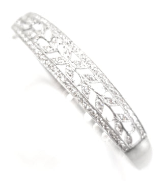 Brazalete de diamantes de 0,56 quilates en oro blanco de 10 quilates, 7"