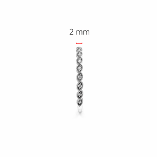 Anillo de oro blanco de 10 quilates con diamantes de talla redonda de 0,07 quilates, talla 7