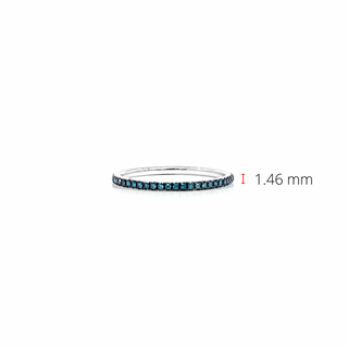 10K White Gold 0.10cttw Color Enhanced Blue Diamond Ring/Band