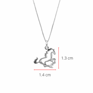 Colgante de caballo de diamante canadiense de plata de ley de 0,02 quilates, 18"