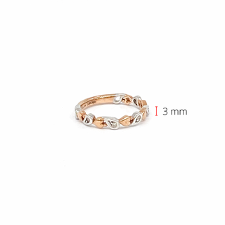 10K White & Rose Gold 0.05cttw Diamond Heart Ring, size 6.5