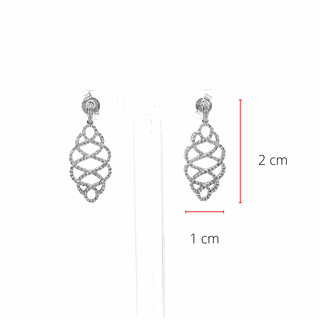 Pendientes colgantes de oro blanco de 14 quilates con diamantes de talla redonda de 0,52 quilates