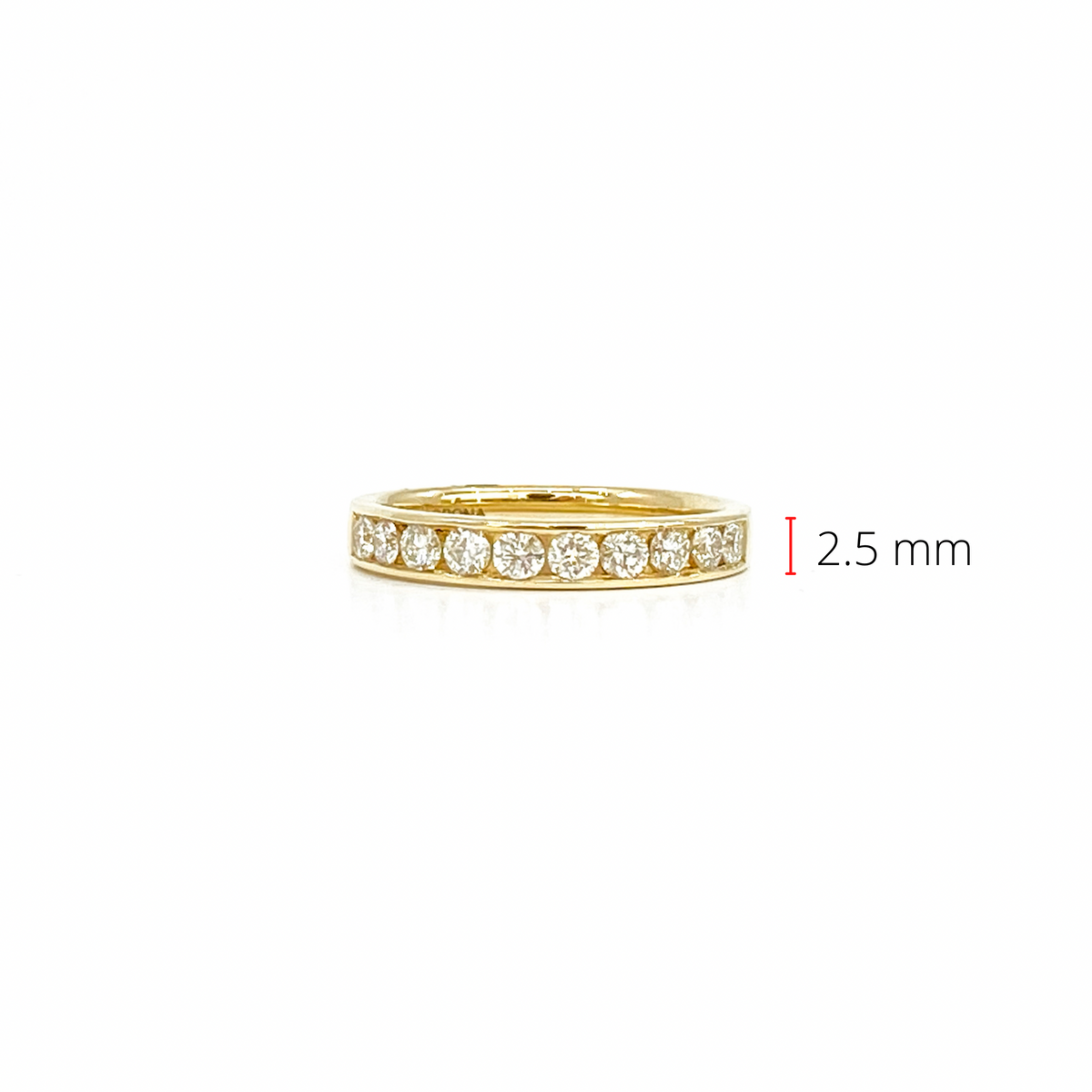 Anillo/banda de oro amarillo de 14 quilates con diamantes de 0,25 quilates, talla 6,5
