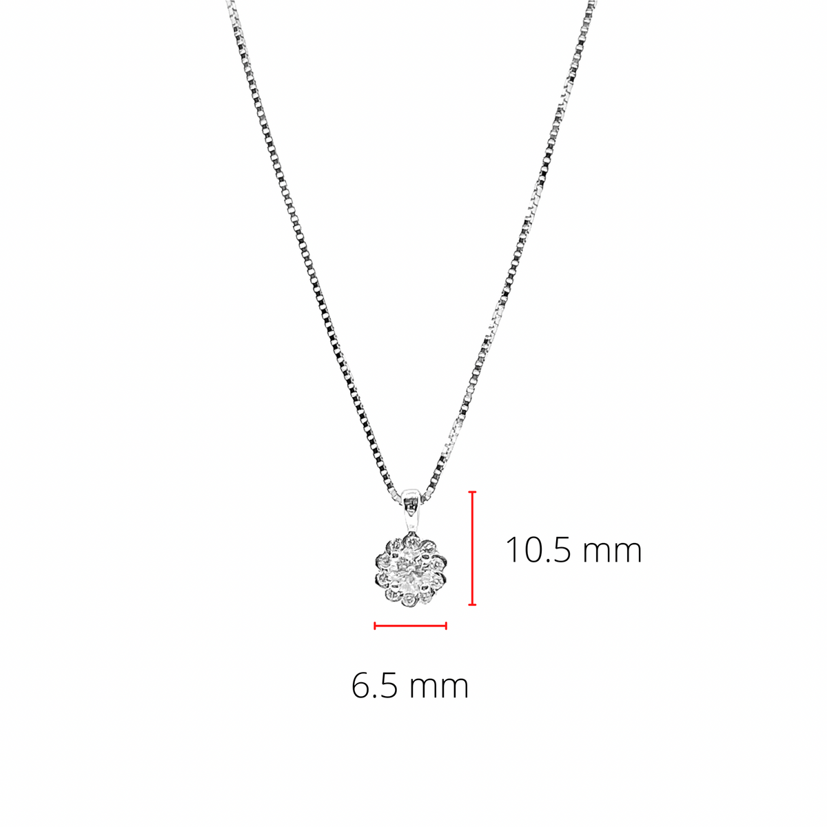 14K White Gold 0.25cttw Canadian Diamond Halo Necklace, 18&quot;