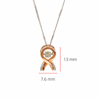 Colgante de diamantes de 0,10 quilates en oro rosa y oro blanco de 10 quilates, 18"