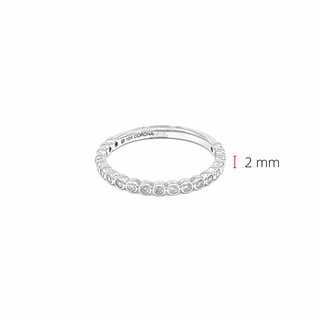 Anillo/banda de diamantes de 0,27 quilates en oro blanco de 10 quilates, tamaño 6,5