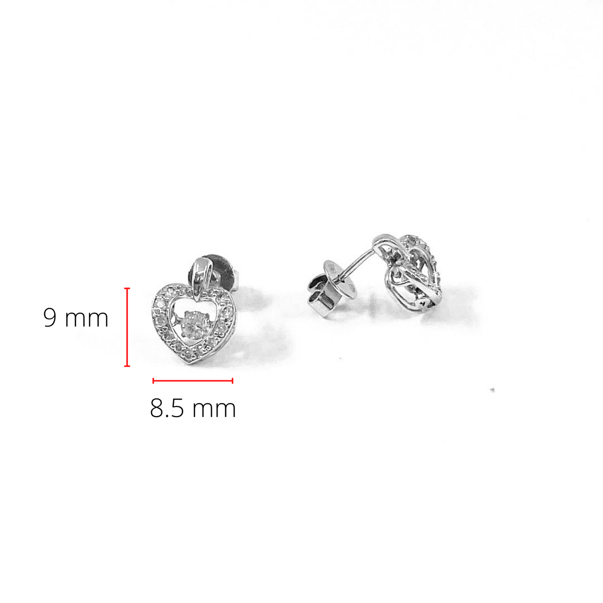 10K White Gold 0.35cttw Round Brilliant Cut Diamond Pulse Dangle Stud Earrings