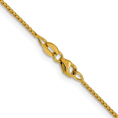 Cadena Franco abierta con talla de diamante de 1,6 mm de oro de 14 quilates