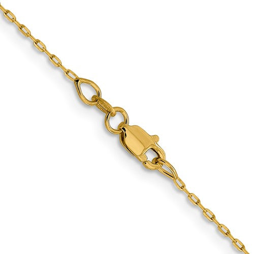 14K Gold 1mm D/C Open Long Link Cable Chain