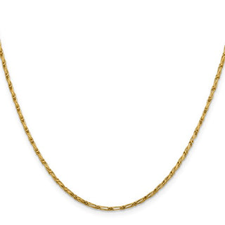 Cadena Franco de eslabones largos con corte de diamante de 14 quilates y 1,6 mm