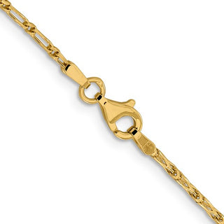 Cadena Franco de eslabones largos con corte de diamante de 14 quilates y 1,6 mm