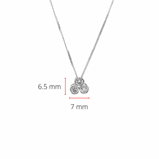 Colgante de diamantes Trinity de 0,25 quilates en oro blanco de 10 quilates, 18"