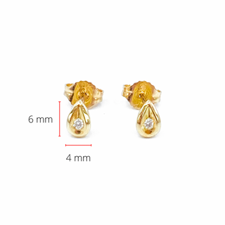 Pendiente con diseño de hoja de diamante de talla redonda de 0,04 quilates de oro amarillo de 10 quilates