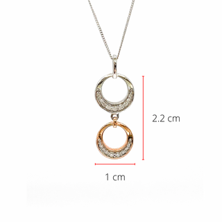 Colgante de diamantes de 0,39 quilates en oro blanco y rosa de 10 quilates, 18"