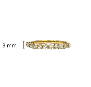Anillo de oro amarillo de 14 quilates con diamantes cultivados en laboratorio de 0,50 quilates