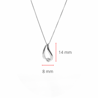 Collar de diamantes canadienses de 0,035 quilates de oro blanco de 10 quilates, 18"