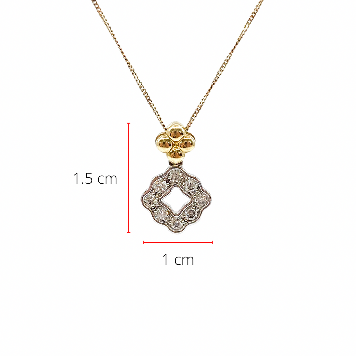 10K White &amp; Yellow Gold 0.25cttw Diamond Pendant, 18&quot;