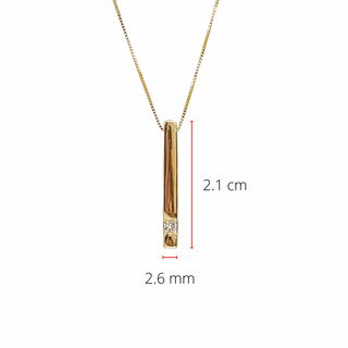 Colgante de diamantes de 0,072 quilates en oro amarillo de 10 quilates, 18"