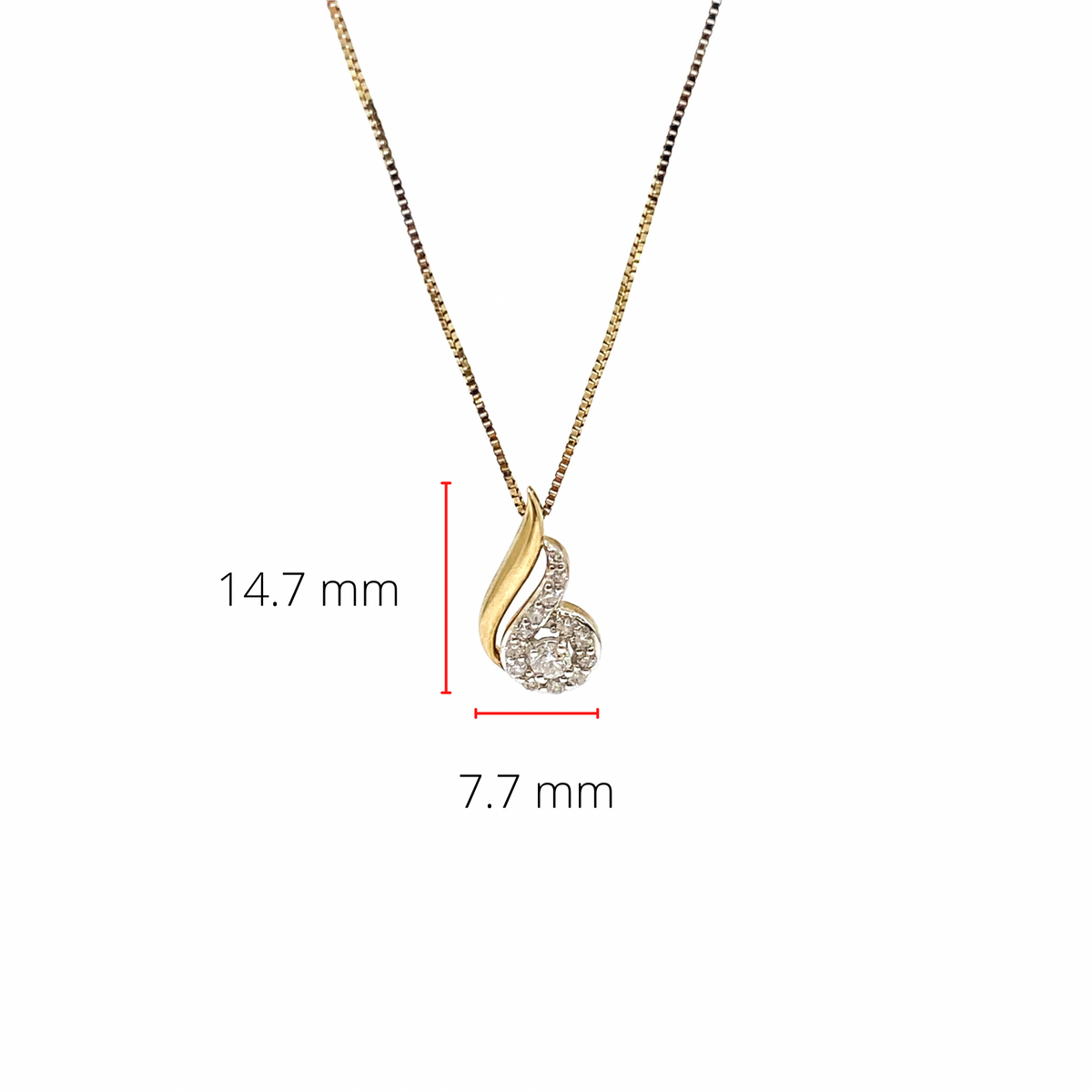 10K Yellow Gold 0.17ttw Canadian Diamond Halo Necklace, 18&quot;