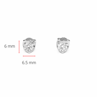 Aretes de oro blanco de 14 quilates con diamantes canadienses de talla redonda de 0,70 quilates