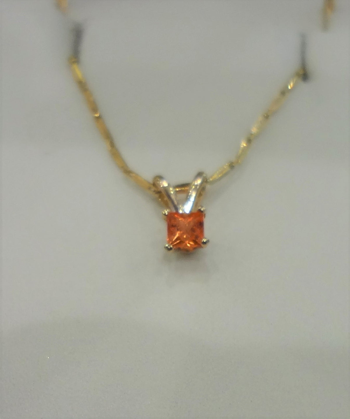 Orange Sapphire Pendant