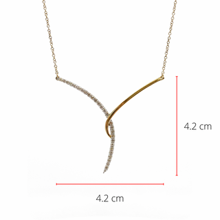 Colgante de diamantes de 0,33 quilates en oro blanco y amarillo de 10 quilates, 18"