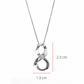 Collar infinito de diamantes de 0,063 quilates de plata de ley, 18"