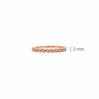 10K Rose Gold 0.07cttw Round Cut Diamond Ring, size 6.5