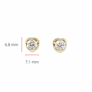 Aretes de oro amarillo de 14 quilates con diamantes canadienses de talla redonda de 1,00 quilates
