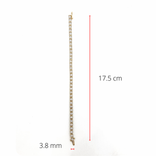 Brazalete de tenis con diamantes de 2,00 quilates en oro amarillo de 10 quilates, 7"