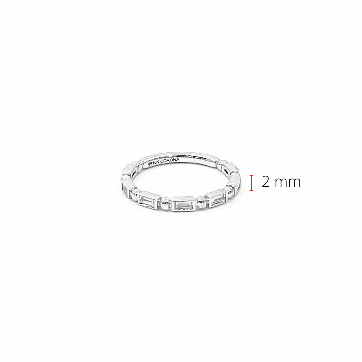 10K White Gold 0.30cttw Baguette Cut Diamond Ring, size 6.5