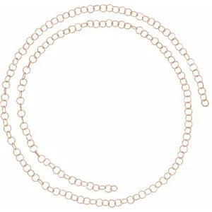 Cadena de cable redonda de 3,5 mm de rosa de 14 quilates por pulgada - Pulsera / Collar / Tobillera Joyería permanente