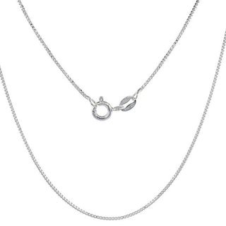Cadena tipo caja de plata de ley, 18" 