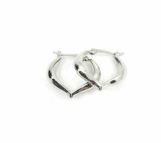 Pendientes huecos en forma de corazón de plata de ley 925 - 17x15 mm