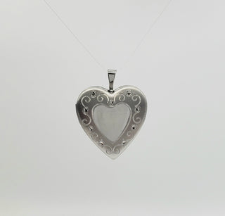 925 Sterling Silver Filigree Design Heart Shaped Locket - 20mm x 22mm